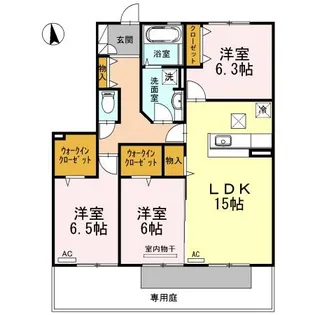 ソラーナK【1階】の間取り