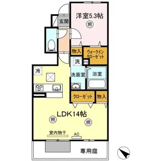 ウルス カンパーニュ【1階】の間取り