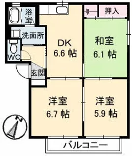 ファミール牟礼【2階】の間取り
