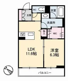 ラプレスタージュ【2階】の間取り