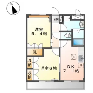 ルーエンビレッジA【1階】の間取り