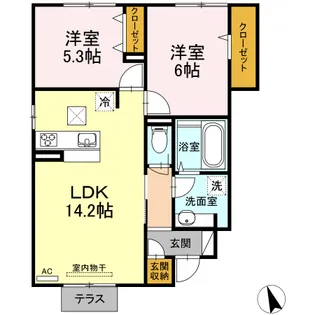 ヴァンクール【1階】の間取り