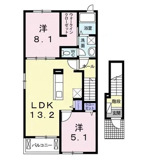 ブラウン窓香【2階】の間取り