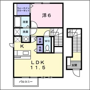 ソルトアヴェニュー B【2階】の間取り