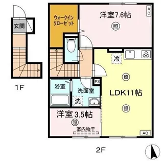 フェリーチェ B棟【201号室】の間取り