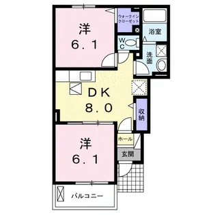 プリミヴェール ドゥ【1階】の間取り
