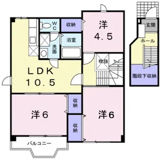 エスポワールB【2階】の間取り
