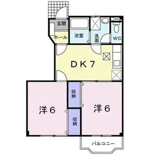 シャルムハイツ・U A【1階】の間取り