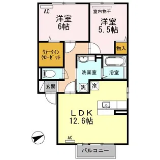 サン・ブランドール【2階】の間取り
