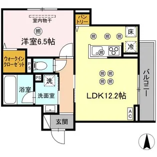サリエンテ倉敷【1階】の間取り