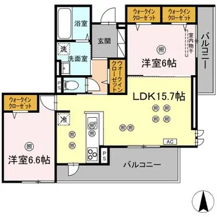 サリエンテ倉敷【3階】の間取り