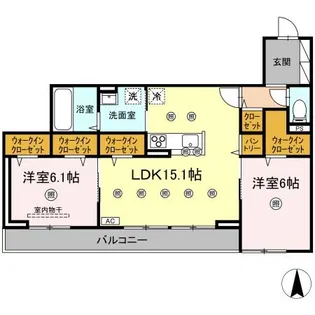 サリエンテ倉敷【3階】の間取り