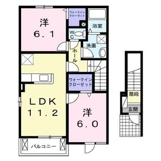 コーポサンスカイA【2階】の間取り