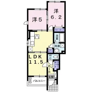 リバーサイドヒルズB【1階】の間取り