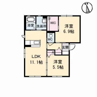 ウェリナ【1階】の間取り
