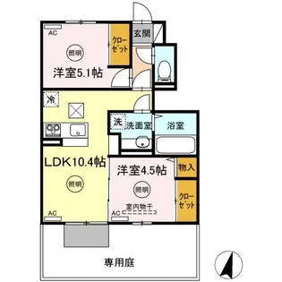 Port Casa Ebisu【1階】の間取り
