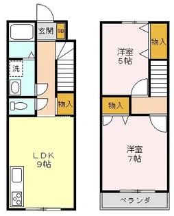 メルヴェーユ浜野C棟【2号室】の間取り