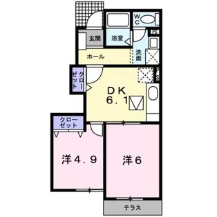 ポポラーレ ミーチA【1階】の間取り