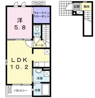 宇多津町新開アパート【2階】の間取り
