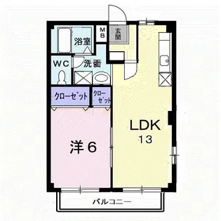 エルメス熊本Ⅰ【1階】の間取り