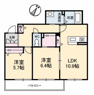 シャーメゾン宇多津 D棟【2階】の間取り