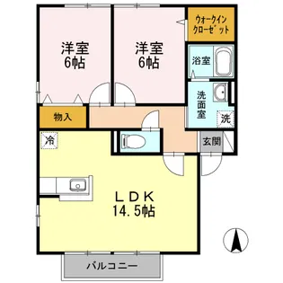 ブルーモンターニュ Ⅲ棟【2階】の間取り