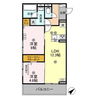 レーヴィア【3階】の間取り