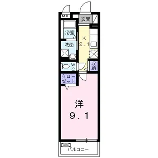 ルクレイル西桜【1階】の間取り