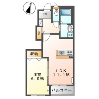ウィステリアIII番館【1階】の間取り