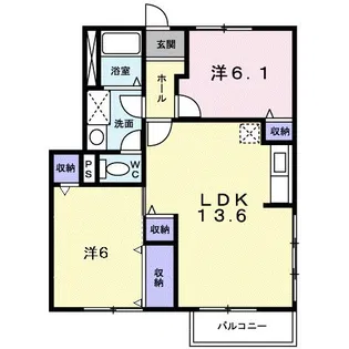 フォー・シーズンズ B棟【1階】の間取り