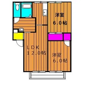 サンビレッジ新田 A【203号室号室】の間取り
