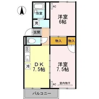 グリーンコーポ板谷 A棟【202号室】の間取り