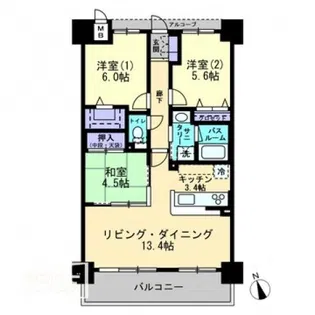 アルファスマート新涯【706号室】の間取り