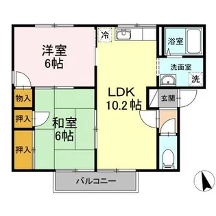 ハイムタケウチ A棟【202号室】の間取り