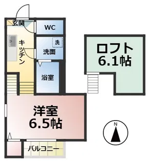 Bright Will 十王町【101号室】の間取り