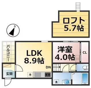 プライム二番コート【202号室】の間取り