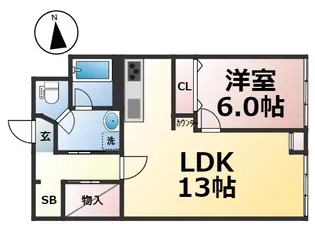 花車ビル 中館【1015号室】の間取り