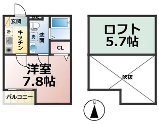 ラピネスコート【202号室】の間取り