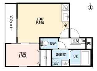 アザール【103号室】の間取り