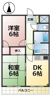 カーサ日比野【2B号室】の間取り