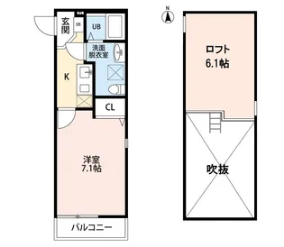 ラピネスコート【105号室】の間取り