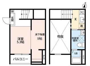 グリエラ 大江【105号室】の間取り