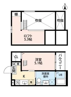 ヴィレッタ大正町【102号室】の間取り