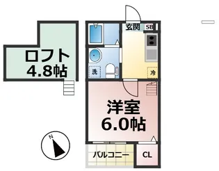 ハピネス笈瀬【203号室】の間取り