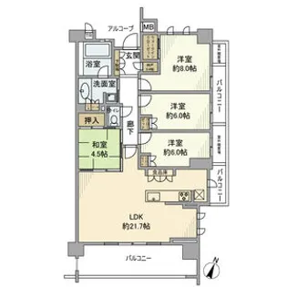プラウド八事テラス【504号室】の間取り