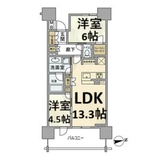 プラウド高岳カームコート【4階】の間取り