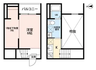 ビッグアンブレラ【103号室】の間取り