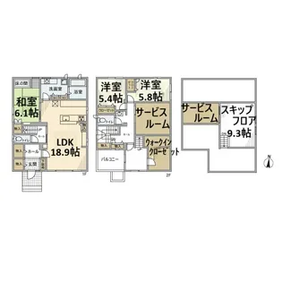 愛知県長久手市前熊一ノ井【一戸建】の間取り