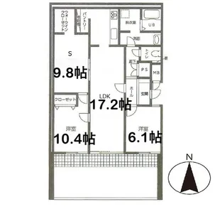ライオンズマンション虹ケ丘 E棟【1階】の間取り