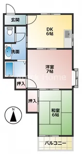 ヴィラ八神【201号室】の間取り